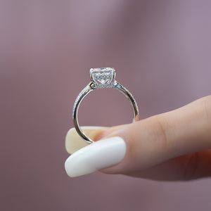 The Angelina Set  With A 2.5 Carat Princess 14K White Gold Moissanite
