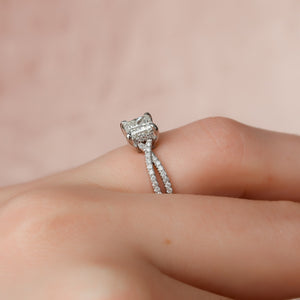 The Angelina Set  With A 2.5 Carat Princess 14K White Gold Moissanite