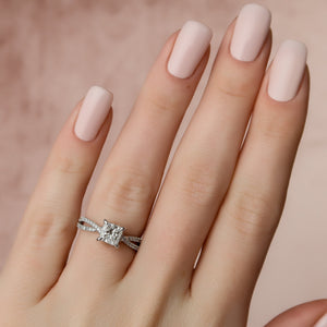 The Angelina Set  With A 2.5 Carat Princess 14K White Gold Moissanite