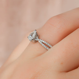 The Angelina Set With A 2 Carat Pear 14K White Gold Lab Diamond
