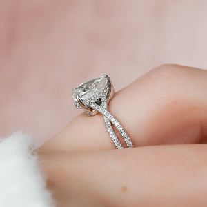 The Angelina Set With A 2 Carat Pear 14K White Gold Lab Diamond