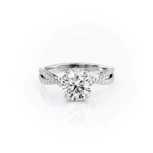 The Angelina Set With A 1 Carat Round 14K White Gold Lab Diamond