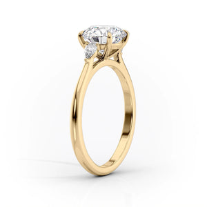 The Pears Liv Set  With A 3.5 Carat Emerald 14K Yellow Gold Moissanite