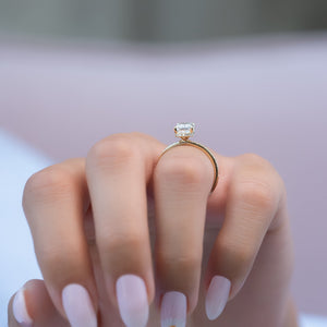 The Pave Alex Set With A 3 Carat E. Cushion 18K Yellow Gold Lab Diamond