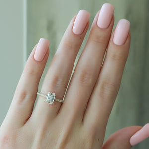 The Pave Alex Set With A 2 Carat Emerald 18K Yellow Gold Lab Diamond