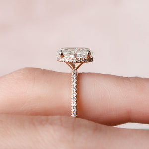 The Pave Alex Set With A 1 Carat Oval 14K Rose Gold Lab Diamond