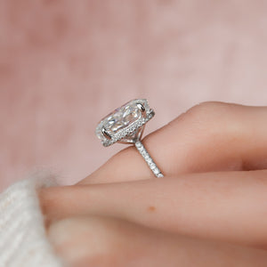 The Pave Alex Set With A 1 Carat Oval 14K White Gold Lab Diamond