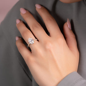 The Pave Alex Set With A 1 Carat Oval 14K Yellow Gold Lab Diamond