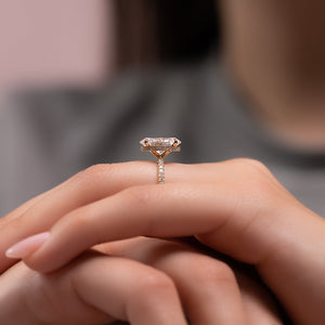 The Pave Alex Set With A 1 Carat Oval 14K Yellow Gold Lab Diamond
