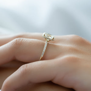 The Pave Alex Set With A 1 Carat Oval 18K Yellow Gold Lab Diamond