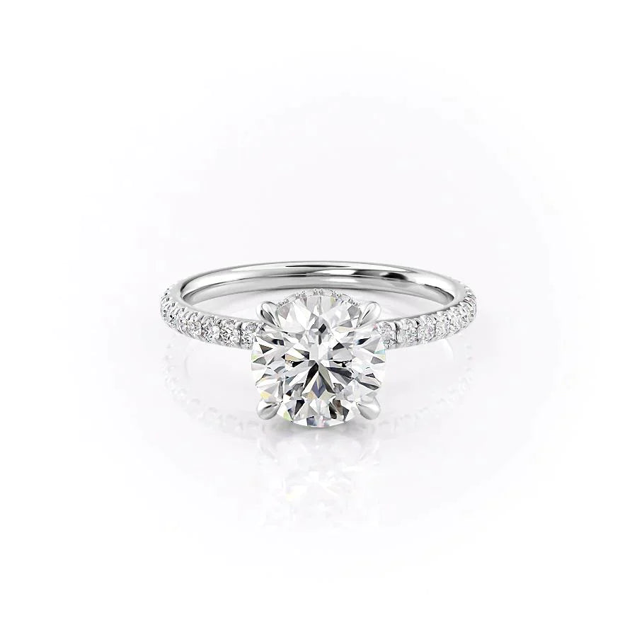 The Pave Alex Set With A 1 Carat Round 14K White Gold Lab Diamond