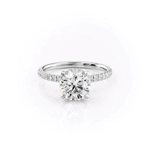 The Pave Alex Set With A 2 Carat Oval 18K White Gold Lab Diamond
