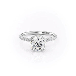 The Pave Alex Set With A 1 Carat Round 18K White Gold Lab Diamond