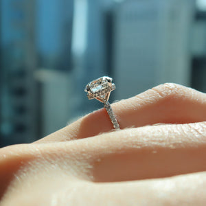 The Pave Alex Set With A 1 Carat Round 14K White Gold Lab Diamond