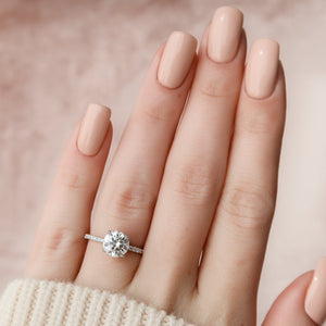 The Pave Alex Set With A 1 Carat Round 14K White Gold Lab Diamond