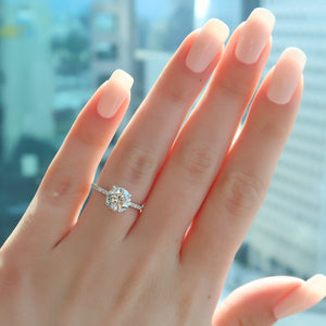 The Pave Alex Set With A 1 Carat Round 14K White Gold Lab Diamond