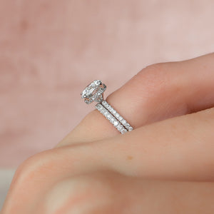The Pave Alex Set With A 1 Carat Round 14K White Gold Lab Diamond