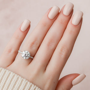 The Pave Alex Set With A 1 Carat Round 18K White Gold Lab Diamond