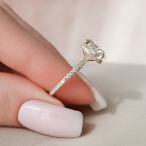 The Pave Alex Set With A 1 Carat Round 14K Yellow Gold Lab Diamond