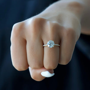 The Pave Alex Set With A 1 Carat Round 14K Yellow Gold Lab Diamond