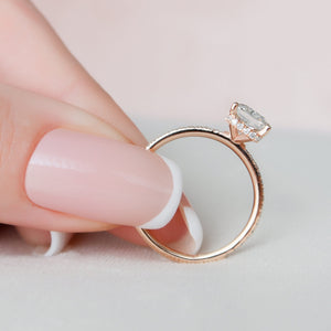 The Pave Alex Set With A 1 Carat Radiant 14K Rose Gold Lab Diamond