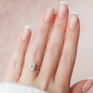 The Pave Alex Set With A 1 Carat Radiant 14K Rose Gold Lab Diamond