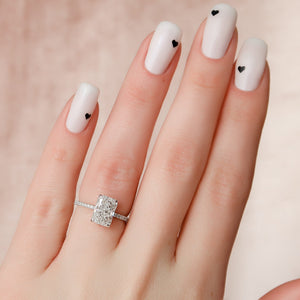 The Pave Alex Set With A 2 Carat Radiant 18K White Gold Lab Diamond