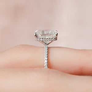 The Pave Alex Set With A 2 Carat Radiant 18K White Gold Lab Diamond