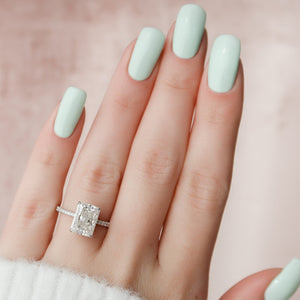 The Pave Alex Set With A 2 Carat Radiant 14K White Gold Lab Diamond