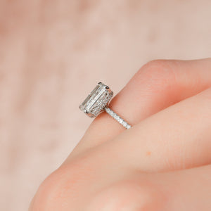 The Pave Alex Set With A 2 Carat Radiant 14K White Gold Lab Diamond