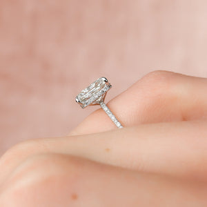 The Pave Alex Set With A 2 Carat Radiant 14K White Gold Lab Diamond
