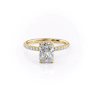 The Pave Alex Set With A 1 Carat Radiant 14K Yellow Gold Lab Diamond