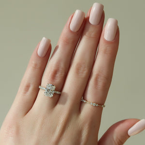 The Pave Alex Set With A 1 Carat Radiant 18K Yellow Gold Lab Diamond