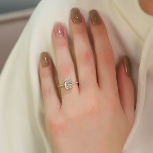 The Pave Alex Set With A 1 Carat Radiant 14K Yellow Gold Lab Diamond