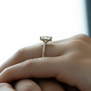 The Pave Alex Set With A 1 Carat Radiant 18K Yellow Gold Lab Diamond