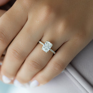 The Pave Alex Set With A 1 Carat Radiant 14K Yellow Gold Lab Diamond