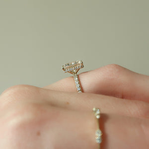 The Pave Alex Set With A 1 Carat Radiant 18K Yellow Gold Lab Diamond