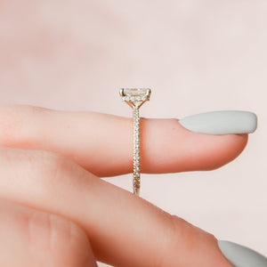 The Pave Alex Set With A 1 Carat Radiant 14K Yellow Gold Lab Diamond
