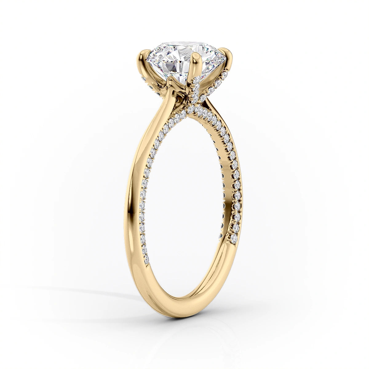 The Claire Set  With A 2.5 Carat Princess 18K Yellow Gold Moissanite