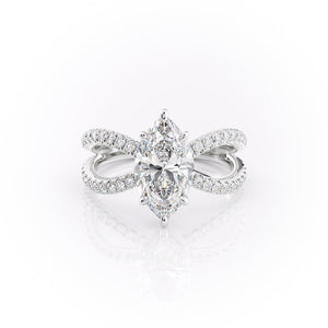 The Zoey Set With A 1 Carat Marquise 18K White Gold Lab Diamond