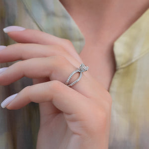 The Zoey Set With A 1 Carat Round 18K White Gold Lab Diamond