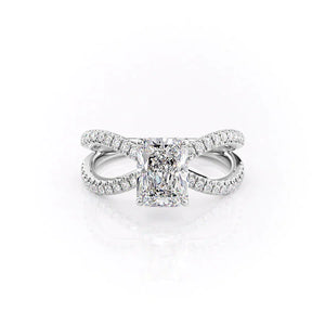 The Zoey Set With A 1 Carat Radiant 14K White Gold Lab Diamond