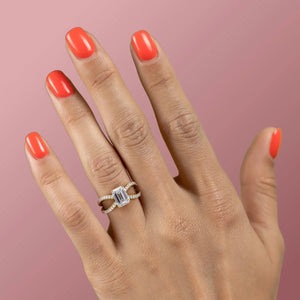 The Zoey Set With A 2 Carat Emerald 18K Yellow Gold Lab Diamond