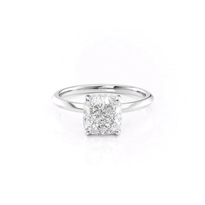 The Razor Kamellie Set With A 2.5 Carat Cushion 18K White Gold Lab Diamond