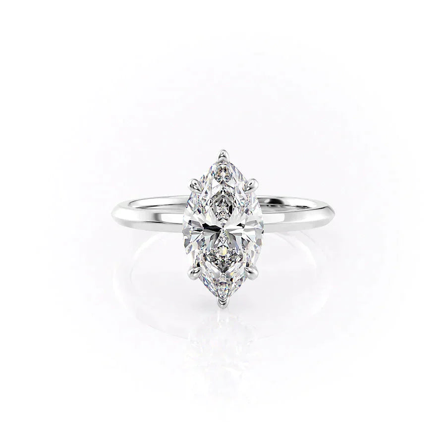 The Razor Kamellie Set With A 2 Carat Marquise 14K White Gold Lab Diamond