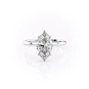 The Razor Kamellie Set With A 3 Carat Marquise 14K White Gold Lab Diamond