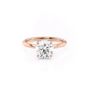 The Razor Kamellie Set  With A 1.5 Carat Round 14K Rose Gold Moissanite
