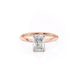 The Razor Kamellie Set With A 1 Carat Radiant 14K Rose Gold Lab Diamond