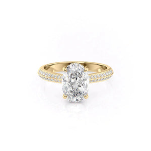 The Kayla Set  With A 4.5 Carat Oval 18K Yellow Gold Moissanite