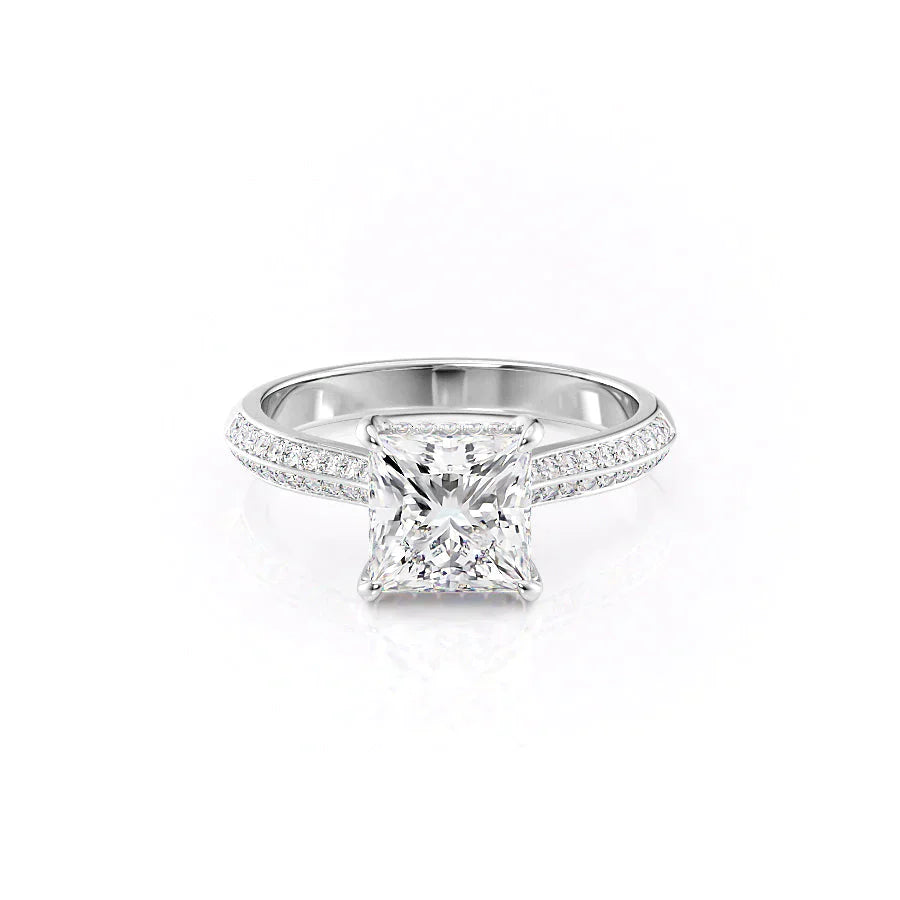The Kayla Set With A 1.5 Carat Princess 14K White Gold Lab Diamond